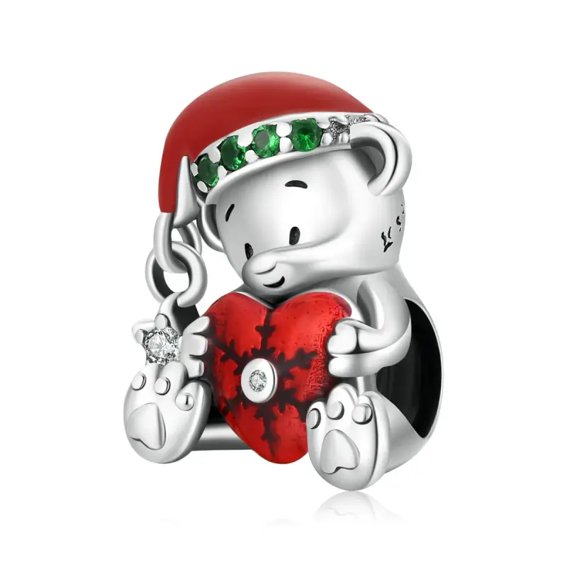 Charm tipo Pandora Orso di Natale - SCC2035 - Immagine del prodotto
