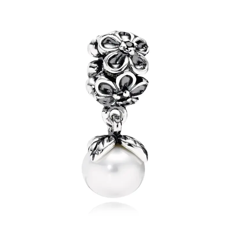 Charm Con Pendente Viola In Fiore Bianca 790858P Charm Pandora - Immagine del prodotto