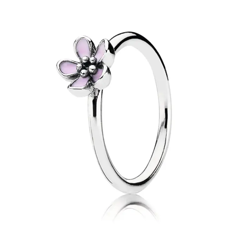 Anello in argento e fiore di ciliegio rosa - 190879EN40 - Anelli | PANDORA - Immagine del prodotto