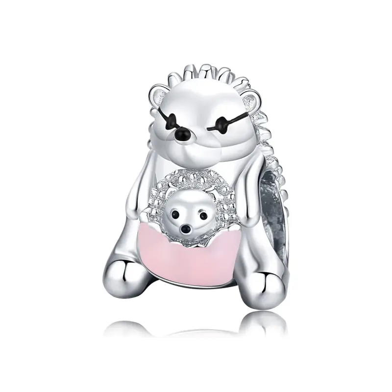 Charm tipo Pandora Riccio madre e figlio - BSC239 - Immagine del prodotto