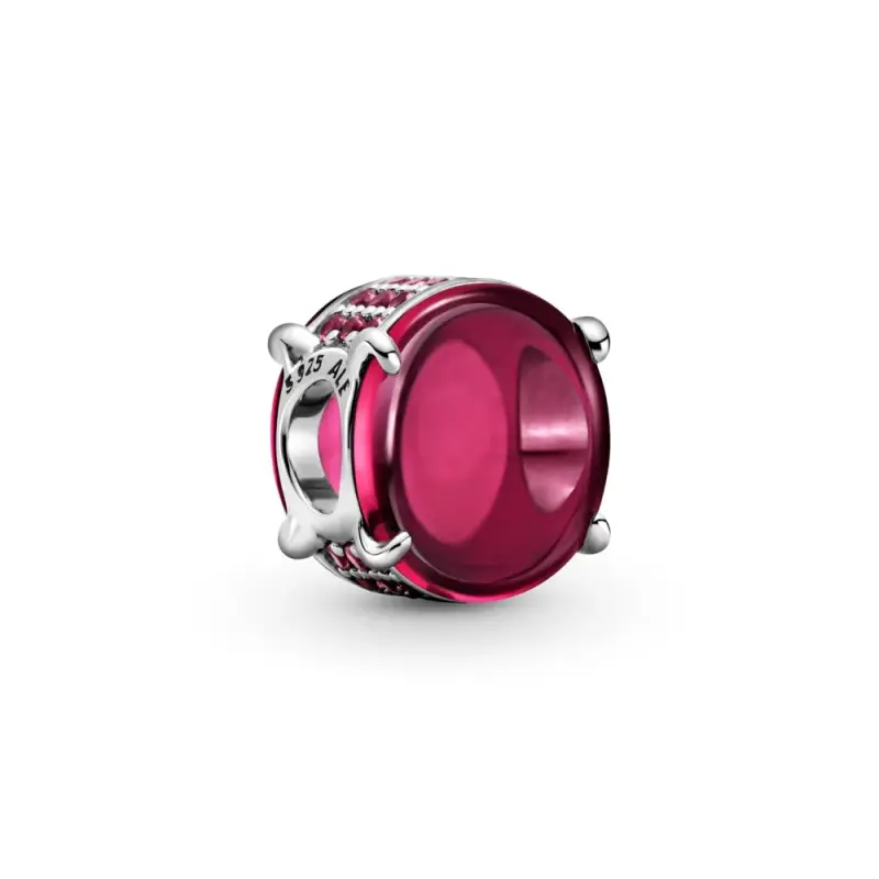 Charm Pandora Cabochon ovale rosa fucsia - 799309C01 - Immagine del prodotto