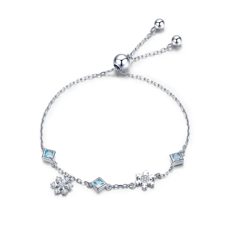 Bracciale tipo Pandora Fiocco di neve danzante - BSB001 - Immagine del prodotto