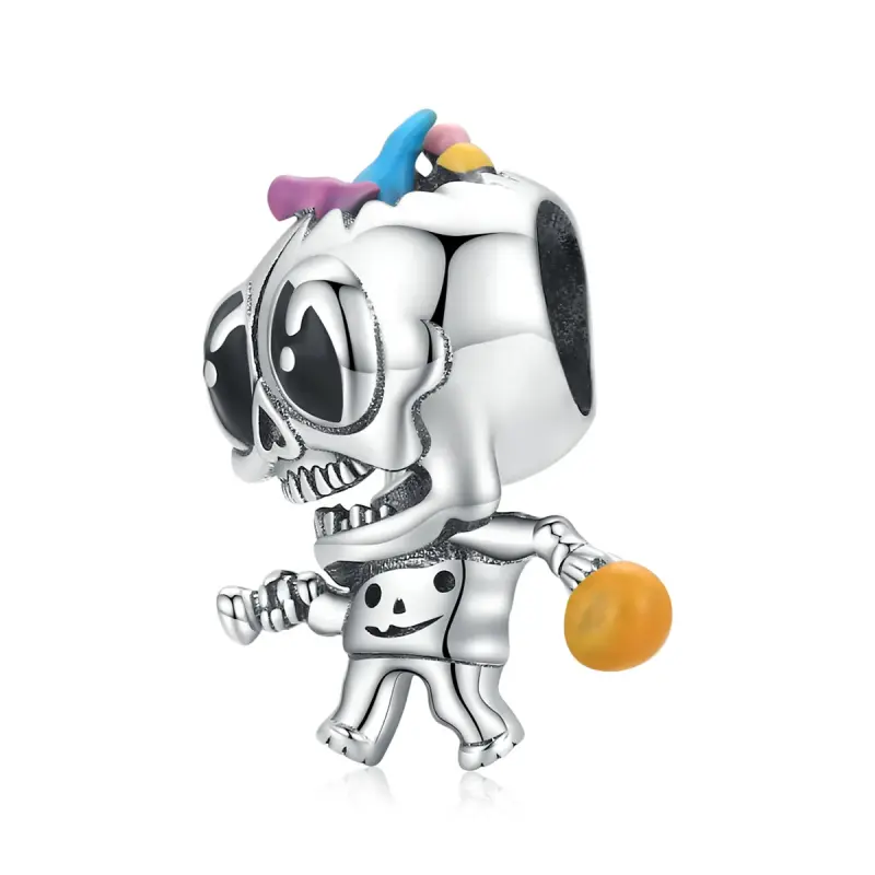 Charm tipo Pandora Teschio di Halloween - SCC1955 - Immagine del prodotto