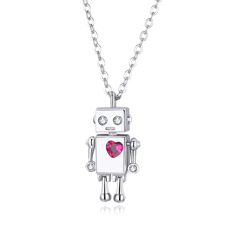 Collana tipo Pandora Robot d'Amore - SCN388 - Immagine del prodotto