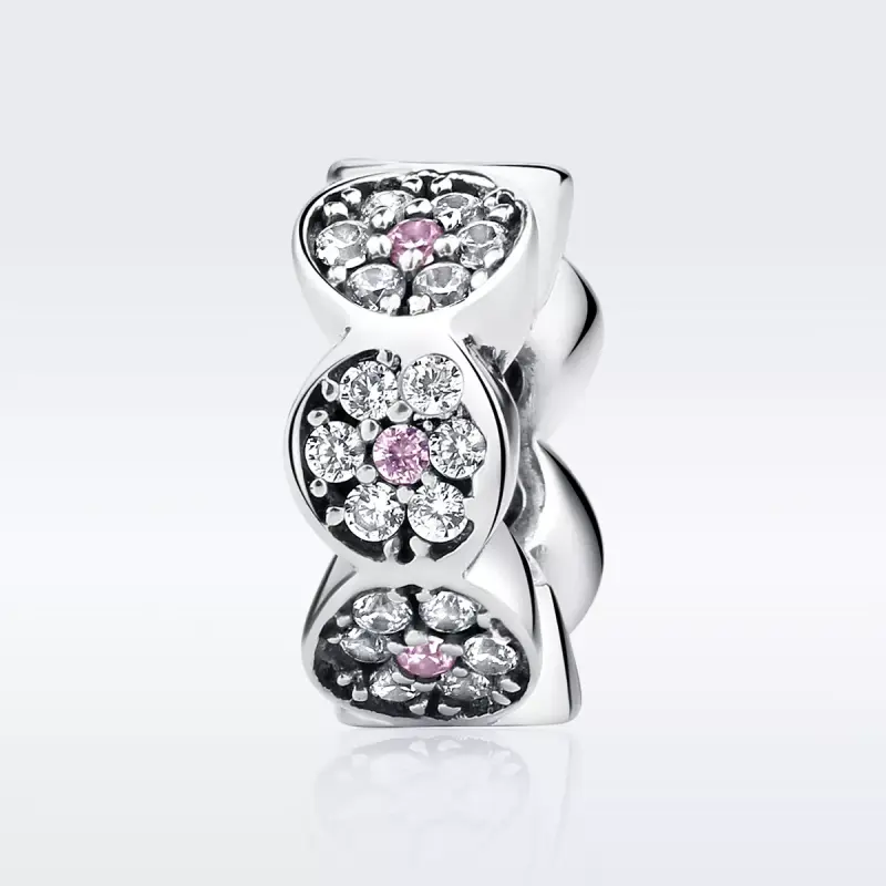 Distanziatore tipo Pandora Ghirlanda rosa - SCC101 - Immagine del prodotto