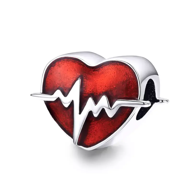 Charm tipo Pandora Tempo di battiti cardiaci - SCC1151 - Immagine del prodotto