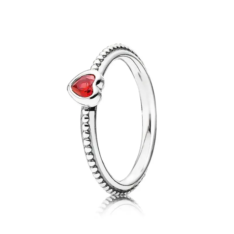 Anello in argento con cuore rosso - 190896SGR - Anelli | PANDORA - Immagine del prodotto