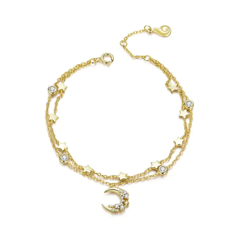 Bracciale tipo Pandora Stampa fasi lunari - BSB065 - Immagine del prodotto