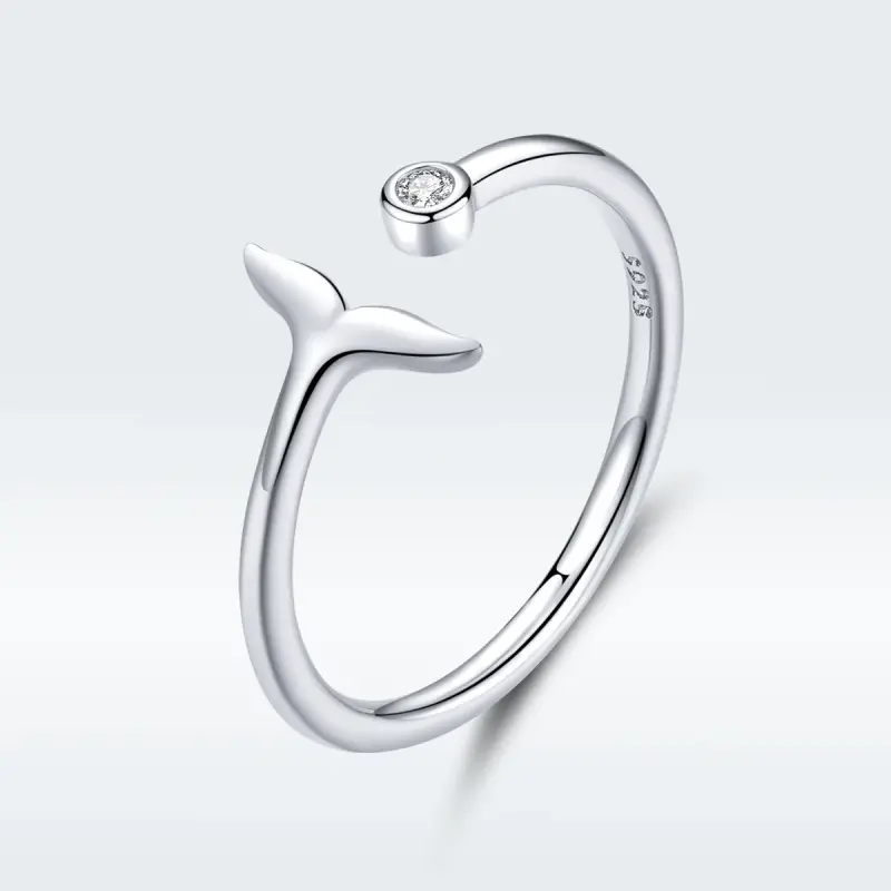 Anello aperto tipo Pandora Lacrima di sirena - SCR618-A - Immagine del prodotto