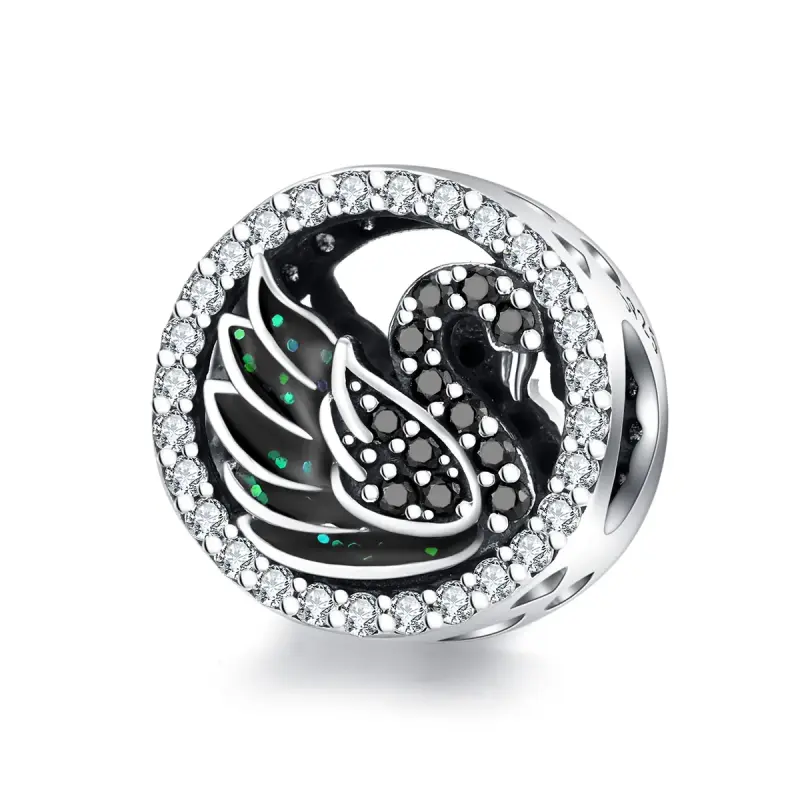 Charm tipo Pandora Cigno nero - SCC1342 - Immagine del prodotto