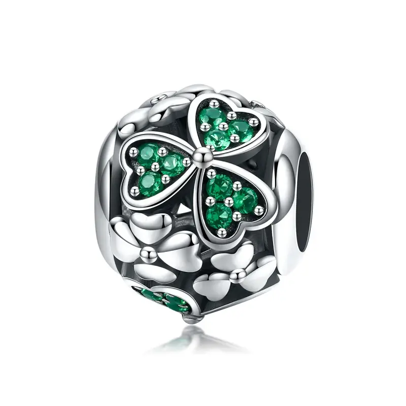 Charm tipo Pandora Trifoglio Verde - SCC964 - Immagine del prodotto