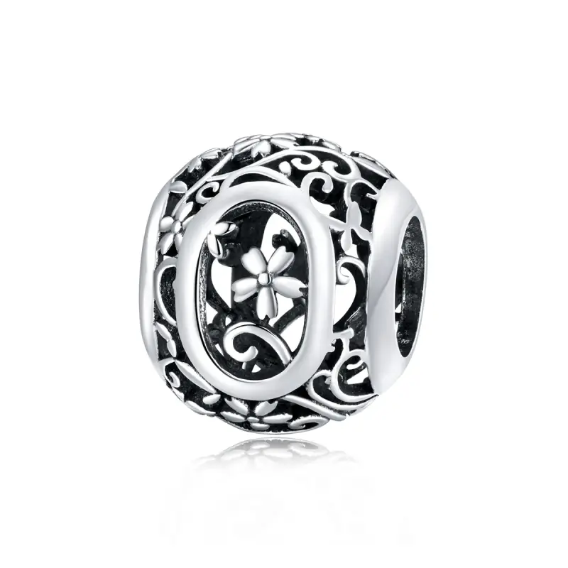 Charm tipo Pandora Openwork Fiore Lettera O - SCC1444-O - Immagine del prodotto