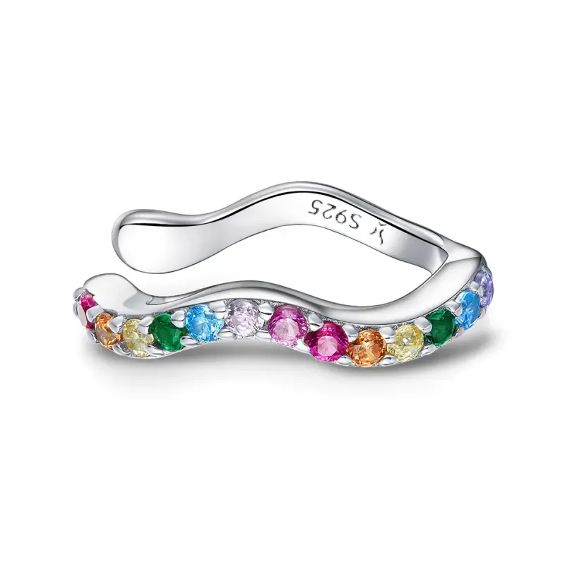 Orecchio Clip tipo Pandora Arcobaleno - SCE894 - Immagine del prodotto
