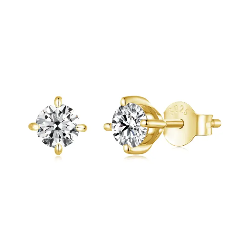 Orecchini stile PANDORA con moissanite da 0,5 ct - MSE038-BM - Immagine del prodotto