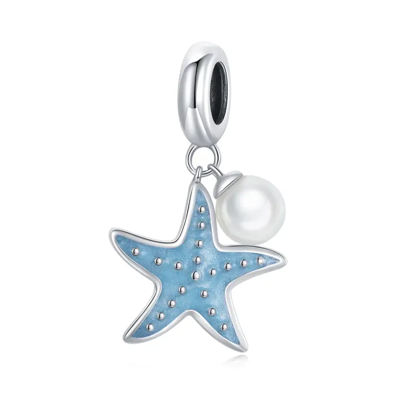 Charm Pendente tipo Pandora Stella di mare blu - SCC1807 - Immagine del prodotto