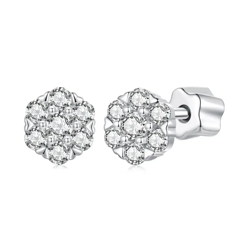 Orecchini Moissanite stile PANDORA (con un certificato) - MSE059 - Immagine del prodotto