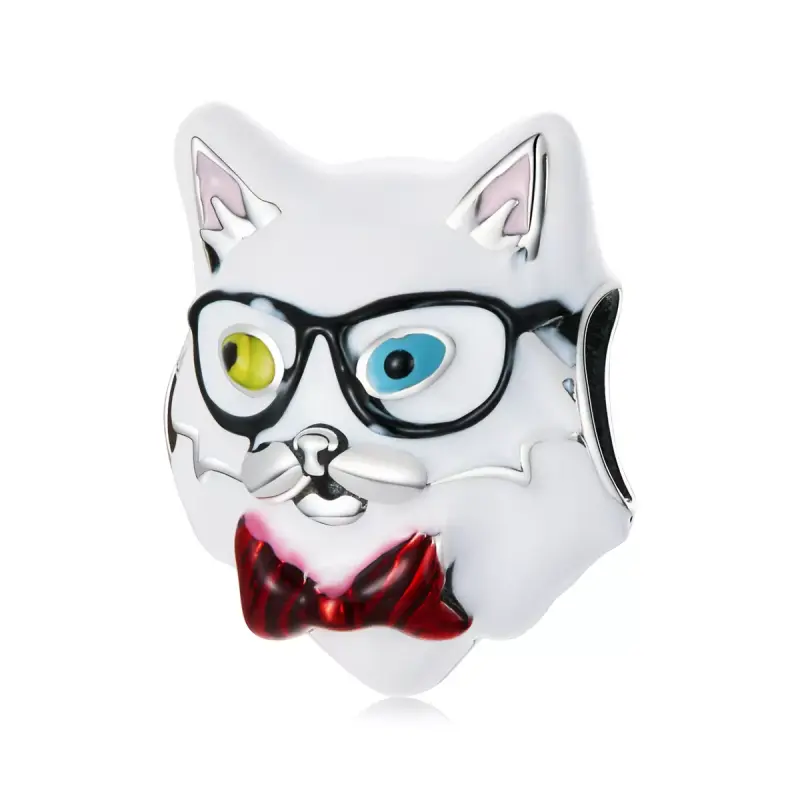 Charm tipo Pandora Gatto bianco - SCC2093 - Immagine del prodotto