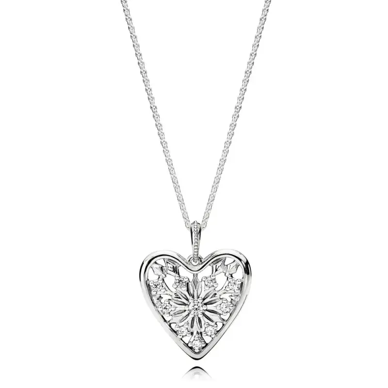 Collana con Pendente Cuore d'Inverno - 396369CZ-80 - Collane e pendenti | PANDORA - Immagine del prodotto