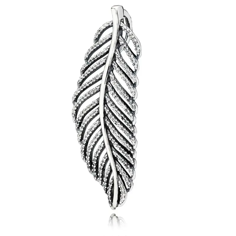 Pendente piuma in argento - 390350CZ - Collane e pendenti | PANDORA - Immagine del prodotto