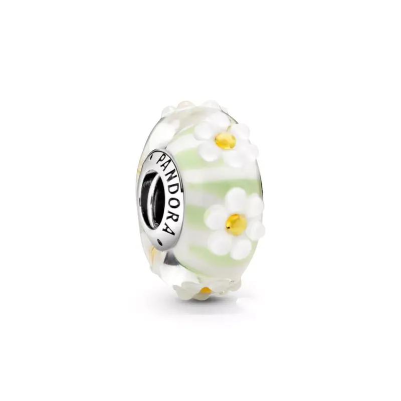 Charm PANDORA Margherita vetro di Murano in argento - 798798C00 - Immagine del prodotto