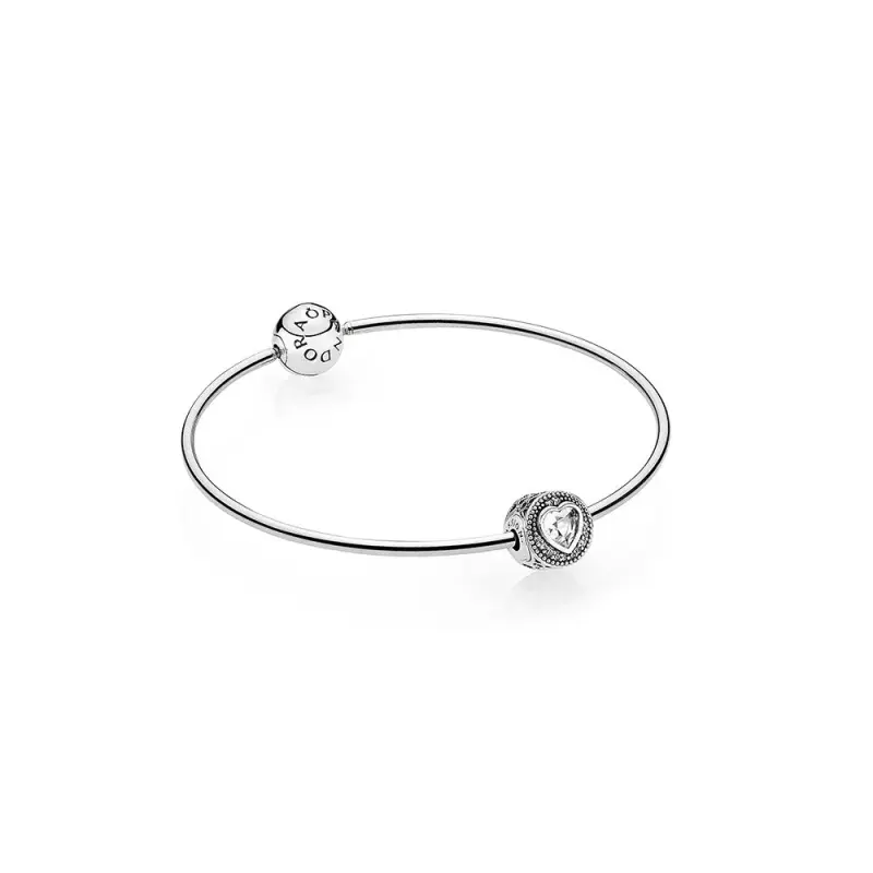 Bracciale Rigido PANDORA con Braccialetto con il cuore - Immagine del prodotto