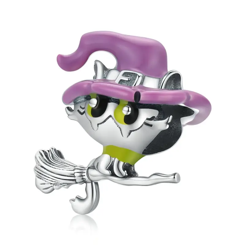 Charm tipo Pandora Gatto strega - SCC1956 - Immagine del prodotto