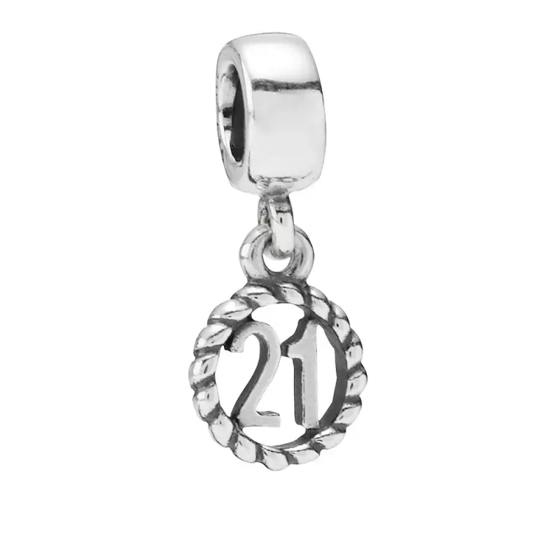 Charm pendente PANDORA 21 ° compleanno in argento - 790496 - Immagine del prodotto