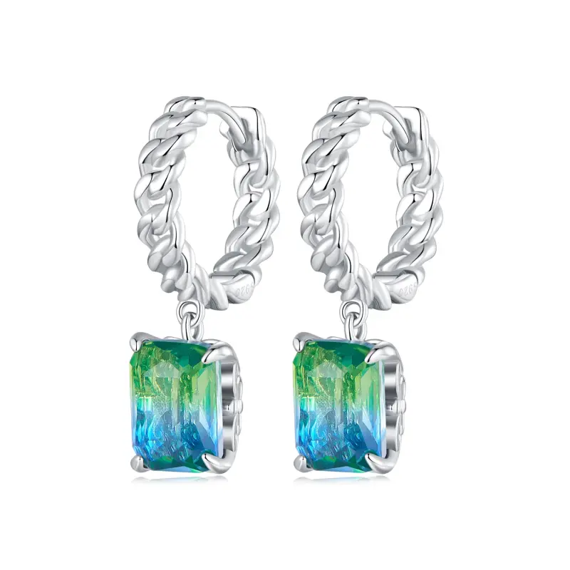 Orecchini ad anello a catenina stile Pandora - BSE887 - Immagine del prodotto