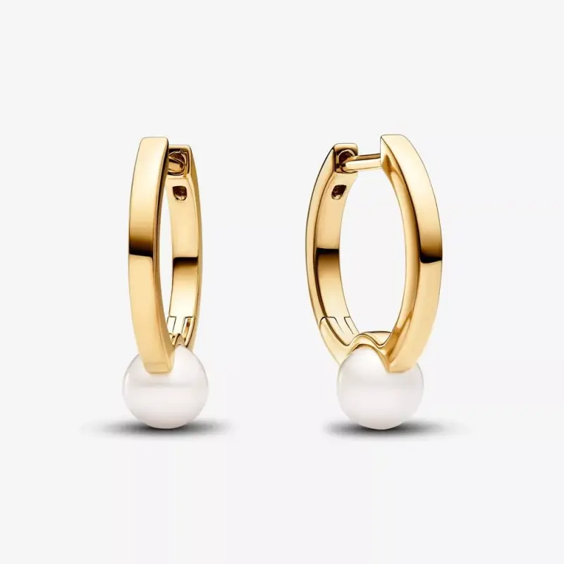 Orecchini Cerchi Pandora Con Perle d’Acqua Dolce Coltivate - 263170C01 - Immagine del prodotto
