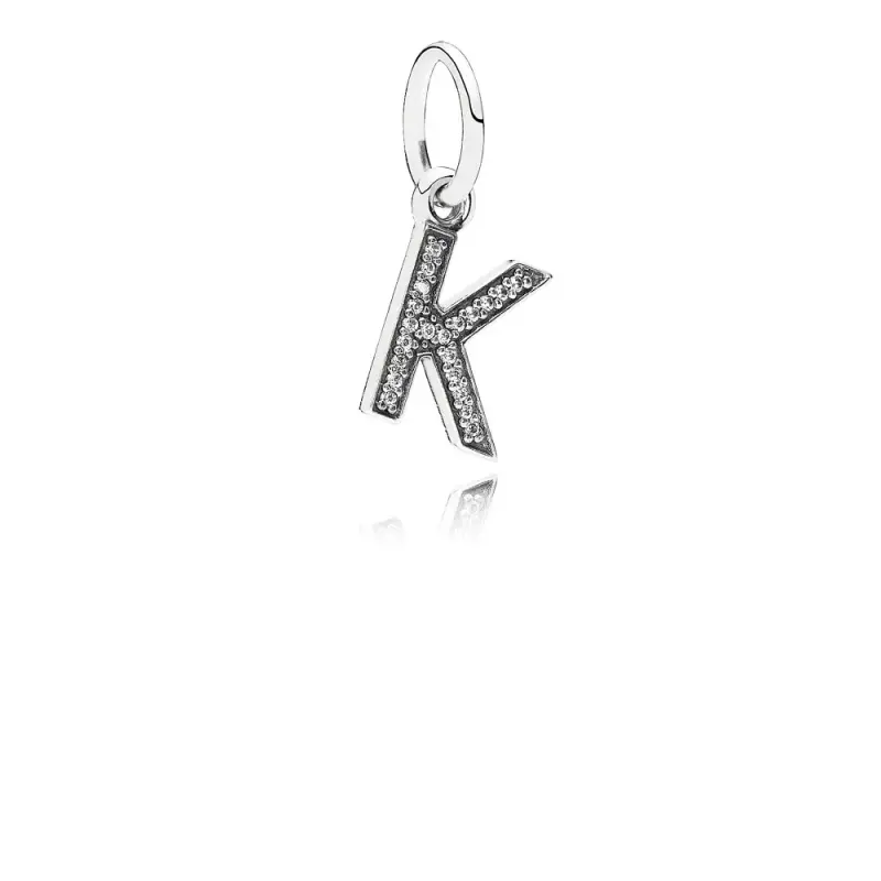 Charm con Pendente K - 791323CZ - Charm | PANDORA - Immagine del prodotto